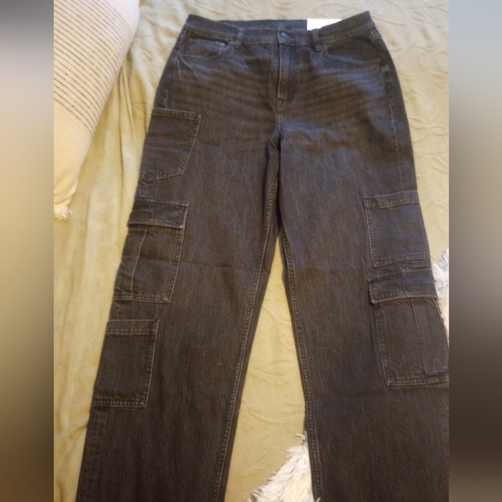 American Eagle super high rise baggy straight jeans